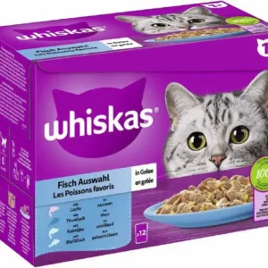 Whiskas 1+ Fish Variety in Jelly 12x85g